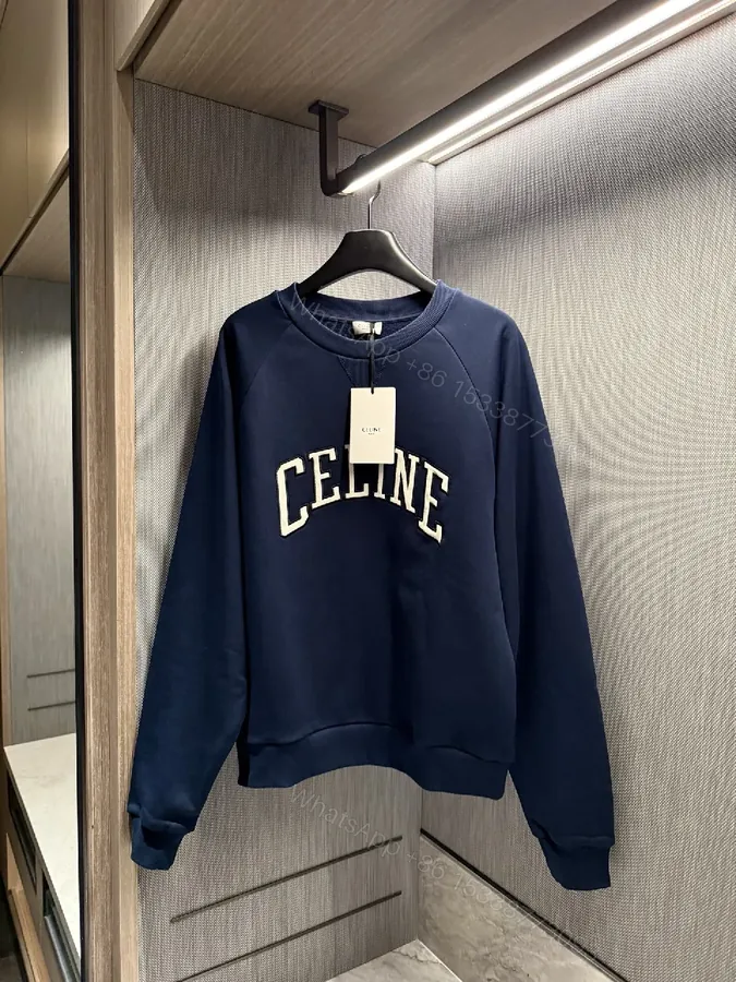 View 1 of Navy Collegiate Logo Sweatshirt with Soft Knit Comfort