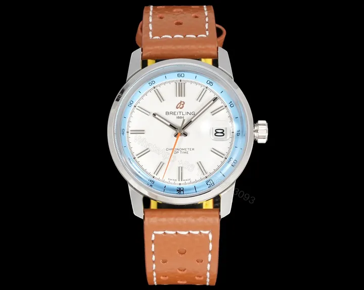 View 1 of Breitling Top Time B31 White Replica Leather Strap 38MM Premium AB3113281A1X1
