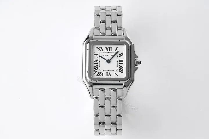 View 1 of ZF Factory Cartier Panthère de Cartier Silver Dial Stainless Steel Watch – 27x37mm, Blue Hands, Sapphire Crystal