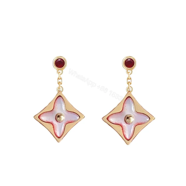 View 1 of LOUIS VUITTON COLOR BLOSSOM BB STAR EARRINGS RED GOLD
