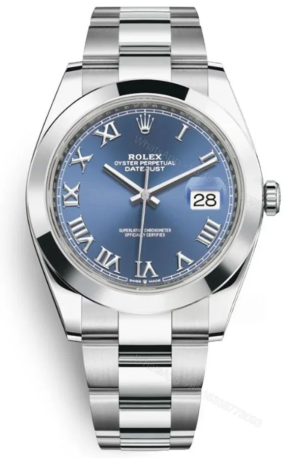 View 1 of Rolex Datejust M126300-0017 1:1 Replica Azzurro Blue Roman Dial Oyster 41MM 3235 Movement Super Clone Watch