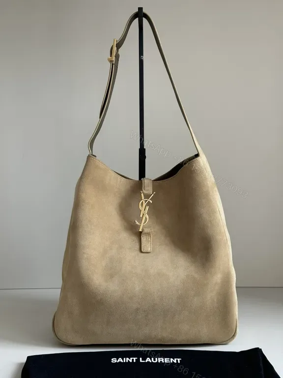 View 1 of Soft Beige Suede Tote: Structured Luxury Everyday Bag