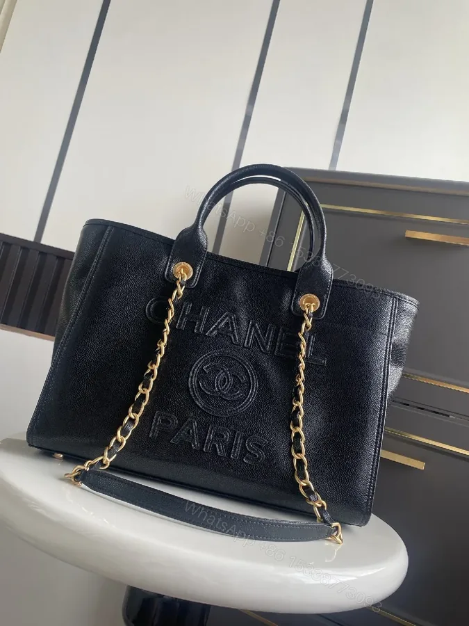 View 1 of Chic Black Pebbled Leather Tote — Structured Everyday Lux