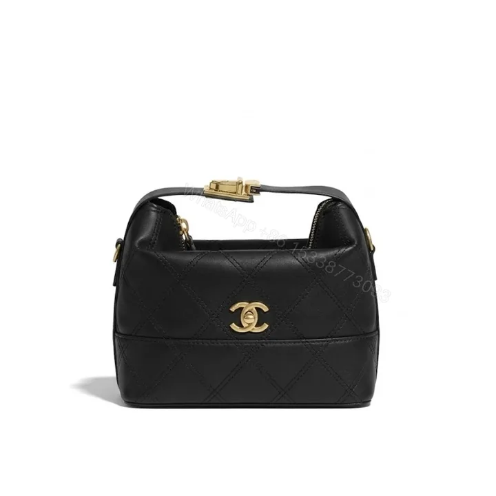 View 1 of Chanel Clutch With Chain Quilted Leather Black 19cm
