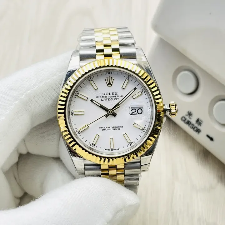 View 1 of Fake Rolex Datejust White Jubilee Best Two Tone 41MM Watch 126333-0016