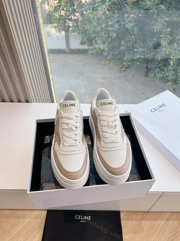 View 1 of Minimalist Luxury Sneakers: Celine-Inspired, Leather, Perforated, Everyday Comfort