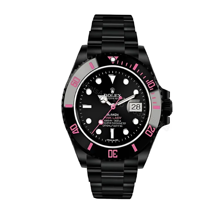 View 1 of Rolex Submariner 116610N Pink Venom Black Dial Replica