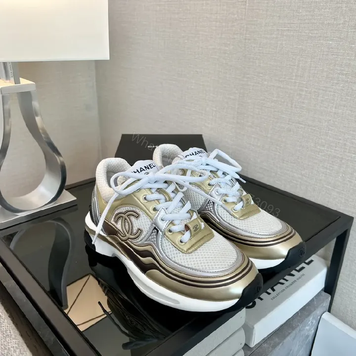View 1 of Metallic Sneakers Sculpted Panels logo-Detail Fashion Sneaker