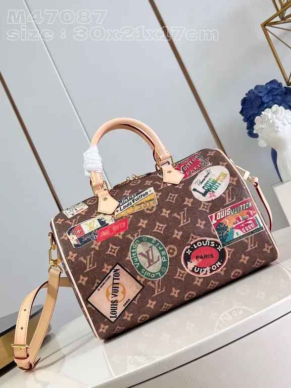 View 1 of Boho-Chic LV Patchwork Satchel: Elevated Everyday Luxury