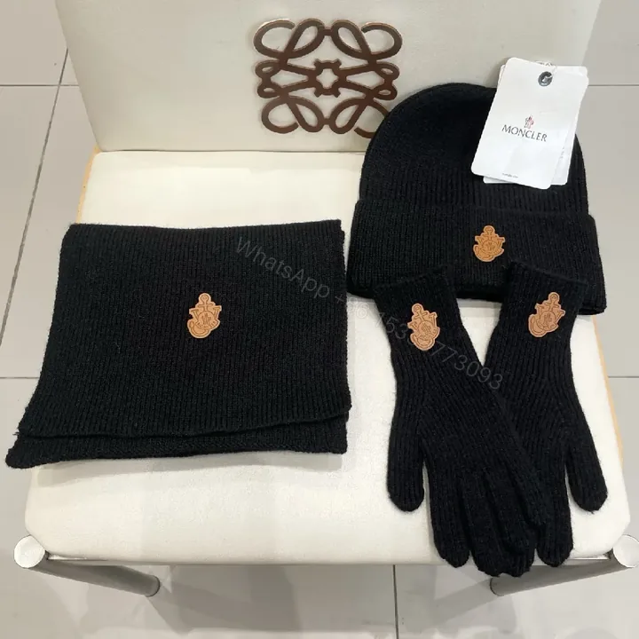 View 1 of Textured Knit Set: Black, Ribbed, Minimal Luxury Warmth