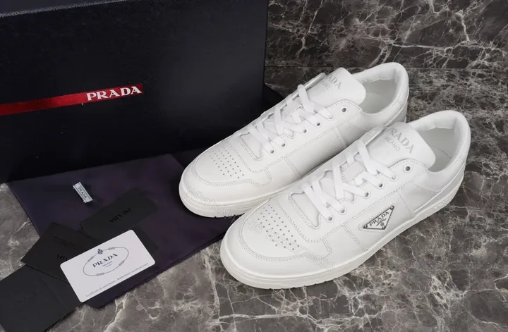 View 1 of Minimal White Leather Sneakers - Luxe Everyday Comfort
