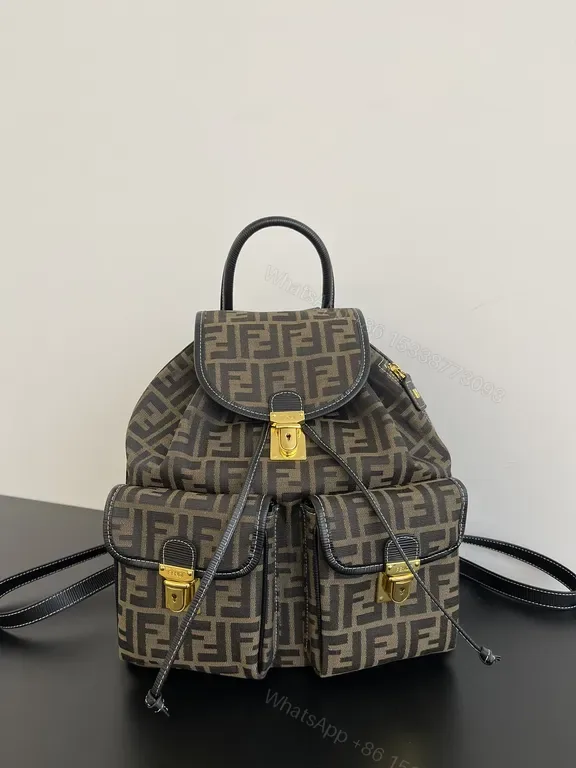 View 1 of Chic Fendi-Pattern Mini Backpack: Day-to-Night Luxury