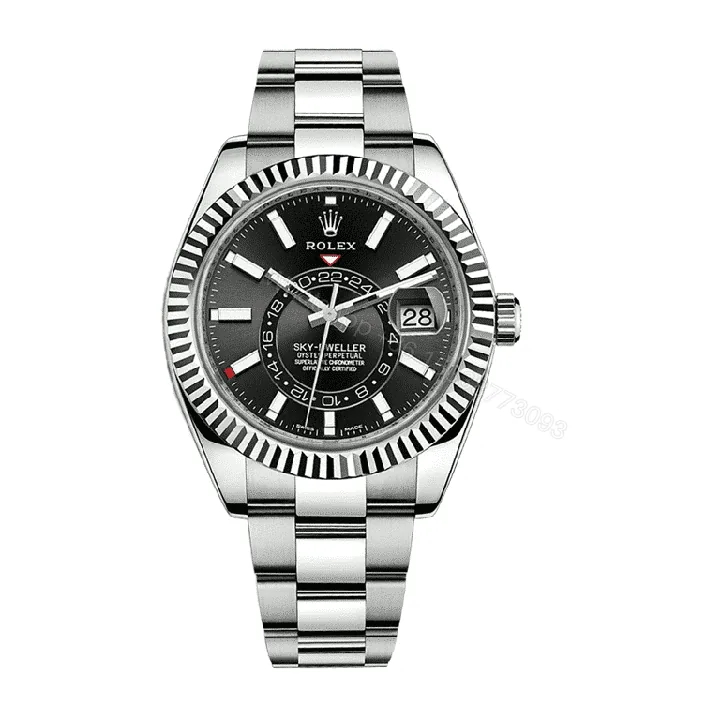 View 1 of Rolex Sky-Dweller 326934 Super Clone : Steel White Gold Black Dial 42mm