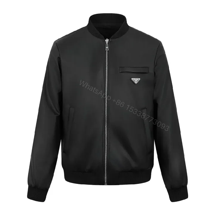 View 1 of Minimalist Black Bomber with Subtle Luxury Detail Jacket