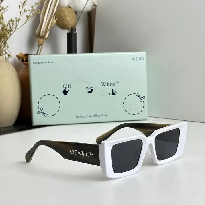 View 1 of Bold White Square Frames Sunglasses with Off-White Branding