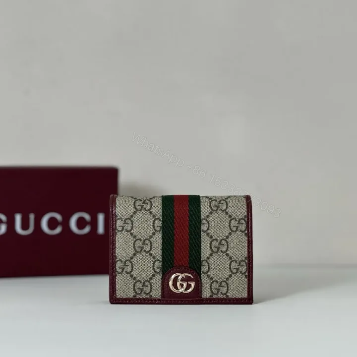 View 1 of Compact Signature Wallet: GG Supreme Web Stripe Essentials