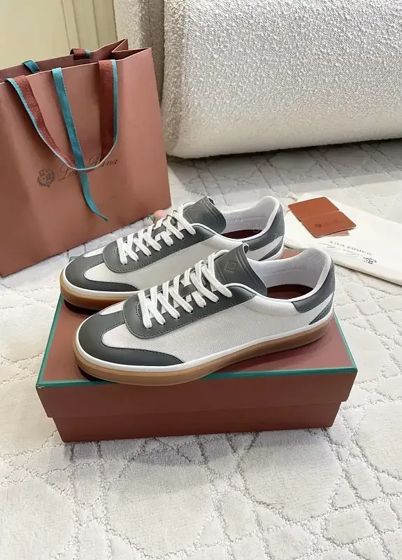 View 1 of Gray LeatherMesh Sneaker Cushioned Comfort Walking Shoes
