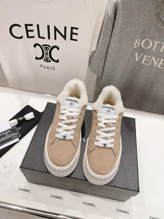 View 1 of Chanel-Inspired Cozy-Suede High-Tops: Plush Comfort Sneakers