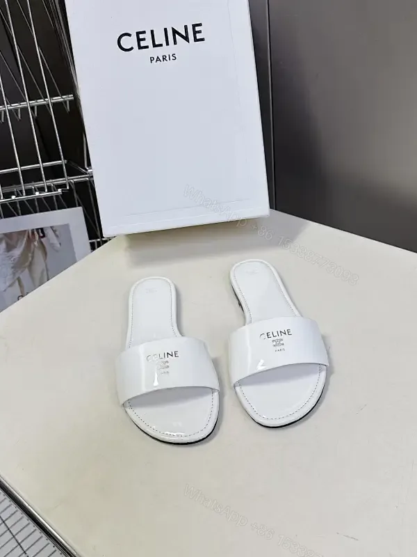 View 1 of Minimalist White Slip-On with Luxe Details - Premium Comfort Slides