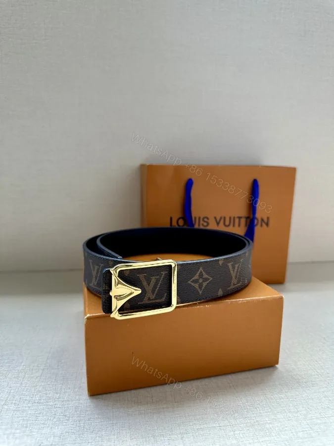 View 1 of Leather Belt Monogram & Gold Buckle: Subtle Luxury Belt