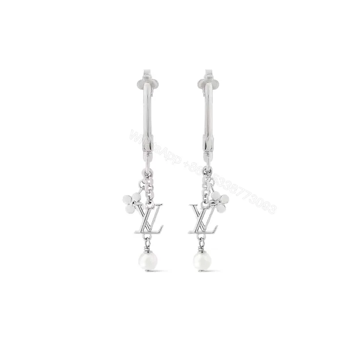 View 1 of LOUIS VUITTON LV ICONIC HOOK EARRINGS SILVER M02674