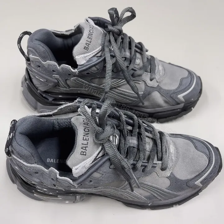 View 1 of Chunky Texture Sneakers: Suede-Mesh Comfort, Luxe Streetwear