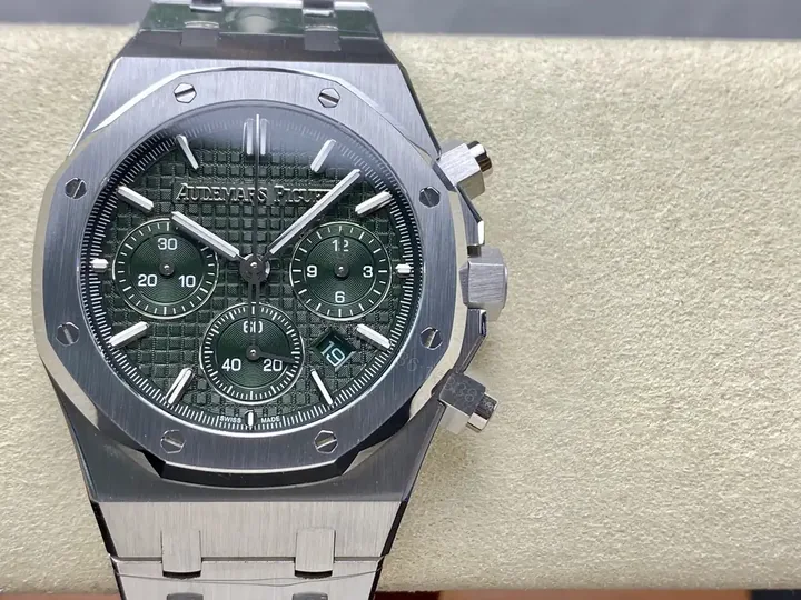 View 1 of Audemars Piguet Royal Oak Chronograph 41 Stainless Steel Green Dial 50th Anniversary 26240ST.OO.1320ST.04