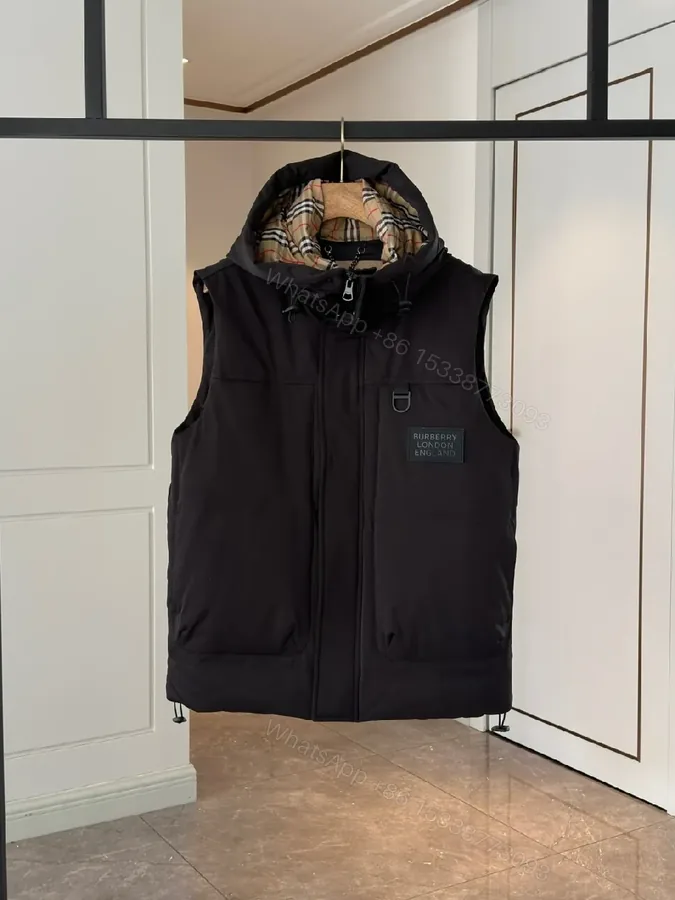 View 1 of Bold Puffer Vest with Plaid Lining — Structured Warmth, Modern Utility