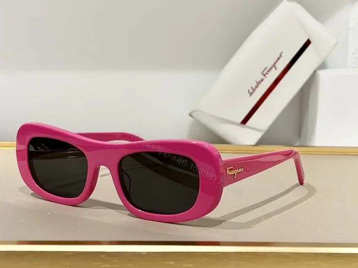 View 1 of Bold Pink Frames Sunglasses: Ferragamo Pink High-Gloss Acetate