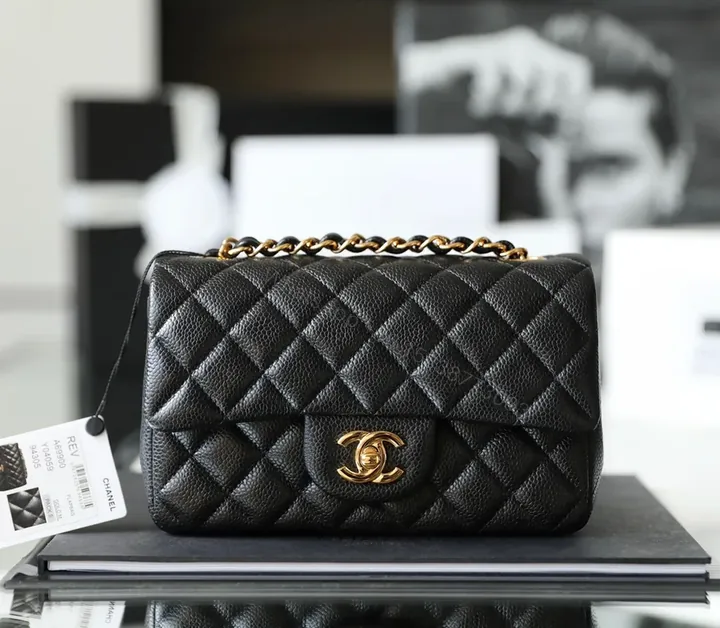 View 1 of Chic Quilted Lambskin Flap Bag: Gold Chain Luxury