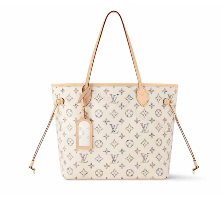 View 1 of Louis Vuitton Neverfull MM Monogram Jacquard Fabric Multicolor Beige 32Cm M24905