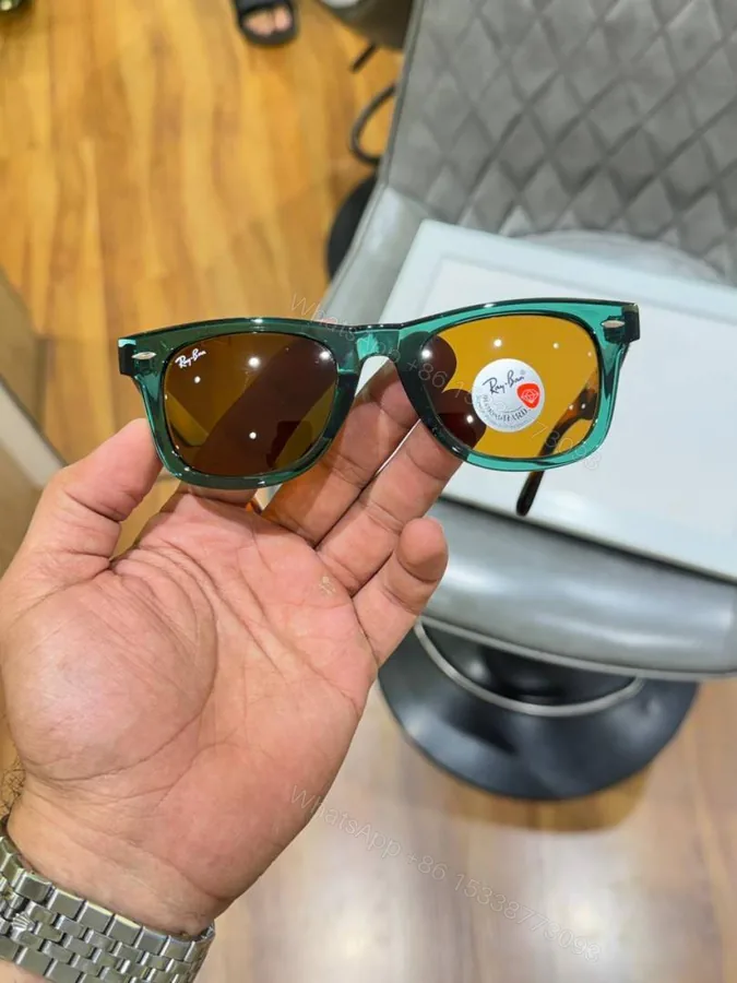 View 1 of First Copy Ray Ban 2140 Olive Tiger Brown Premium UV Protection Luxury Sunglasses