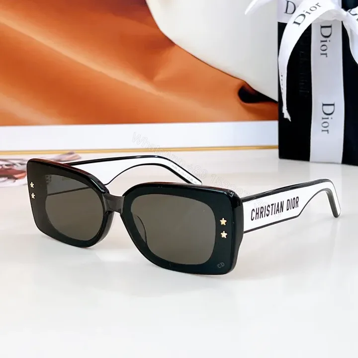 View 1 of Chic Dior-Style Sunglasses: Bold Contrast, Polarized UV