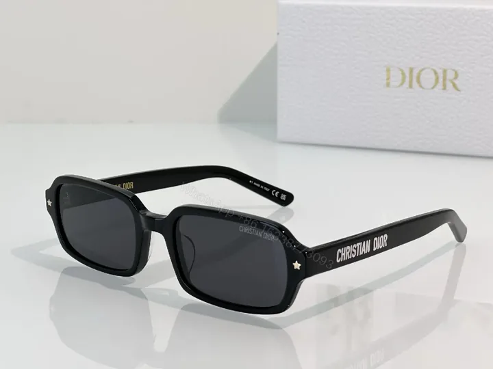 View 1 of Black Acetate Square Sunglasses with Gold Star Accents