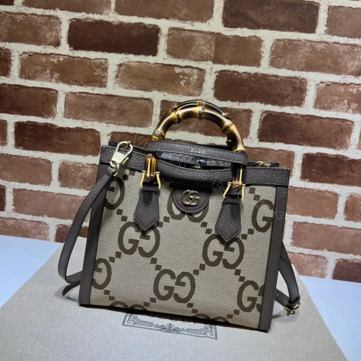 View 1 of Gucci Diana Jumbo GG Tote Bag Small Camel/Ebony