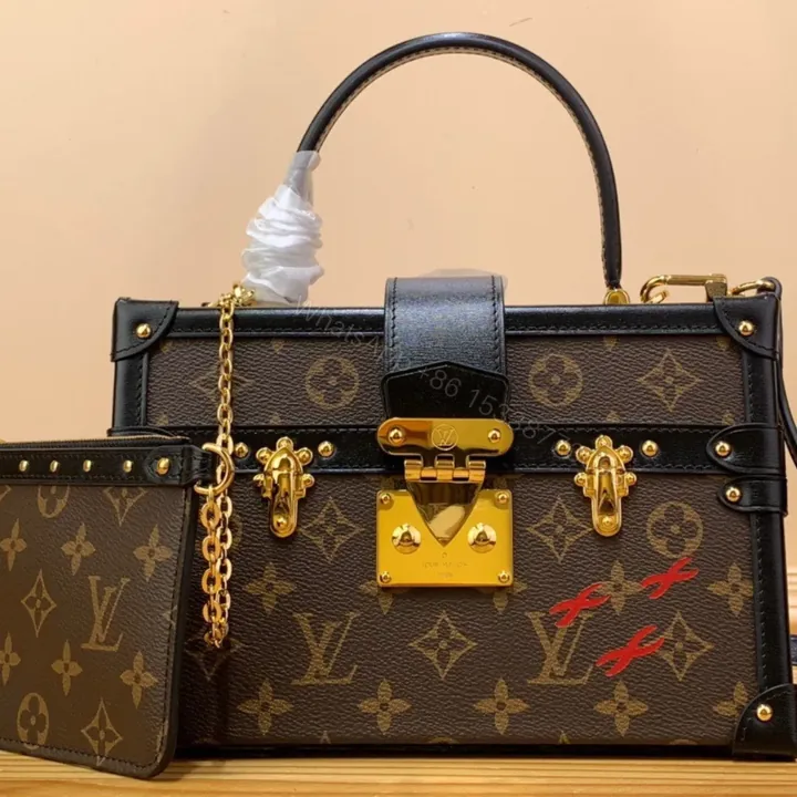 View 1 of Louis Vuitton LV Petite Malle LV Monogram Pattern Like Auth Handbags 24x16x13cm