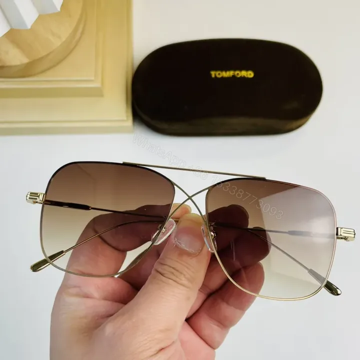 View 1 of Gradient-Tone Gold Sunglasses â€” Tom Ford Designer eyewear