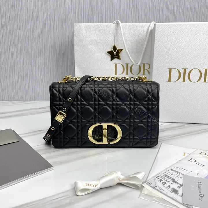 View 1 of Gold-Studded Quilted Crossbody: Black Calfskin, Luxe Yet Practical