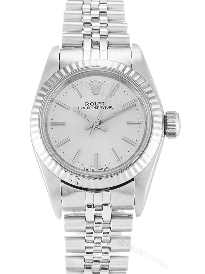View 1 of Replica Rolex Oyster Perpetual Lady Silver Dial 67194 24 mm