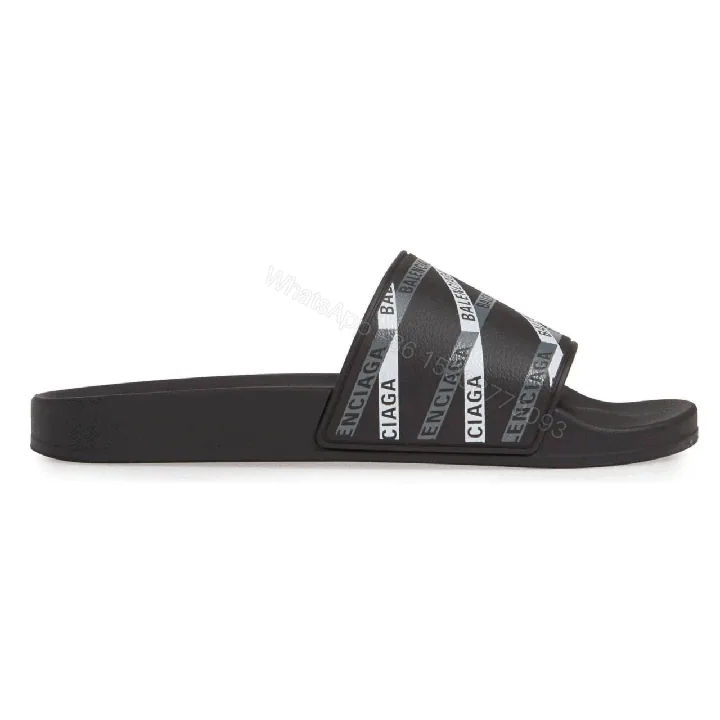 View 1 of BALENCIAGA RUBBER LOGO POOL SLIDE SANDALS – BBS9