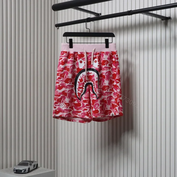 View 1 of Bape Camo Shark Shorts Pink