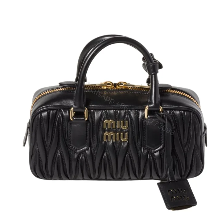 View 1 of MIUMIU ARCADIE MATELASSÉ NAPPA BAG BLACK 22CM 5BB142 N88 F0002 V OON