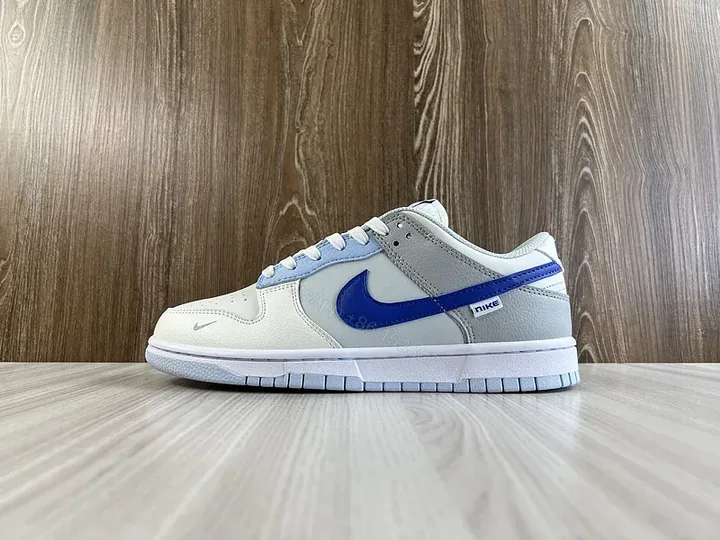 View 1 of Blue Leather Low-Profile Sneakers | Modern Comfort & Designer Edge