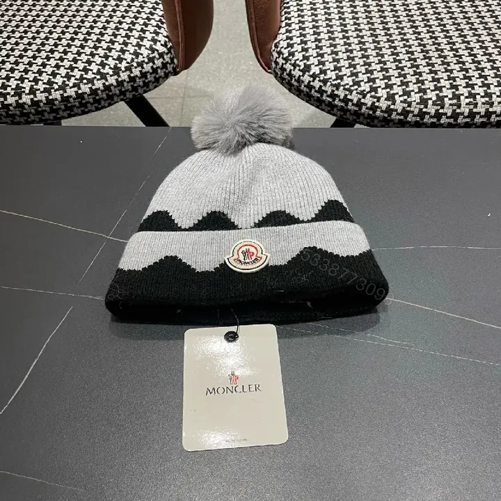View 1 of Chic Patterned Beanie with Pom: Premium Knit Warmer