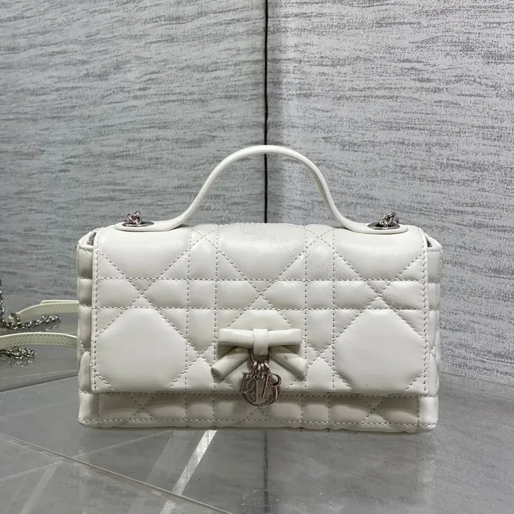 View 1 of Dior My Dior Mini Bag in White Lambskin