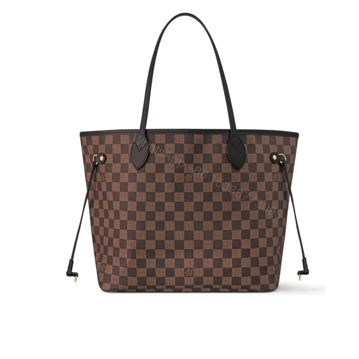 View 1 of Louis Vuitton Damier Ebene Neverfull MM Brown And Light Pink 32Cm N41603