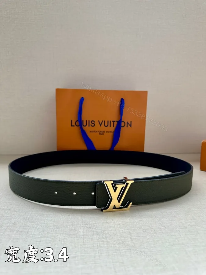 View 1 of Lux Black Pebbled Leather Belt with Iconic Buckle