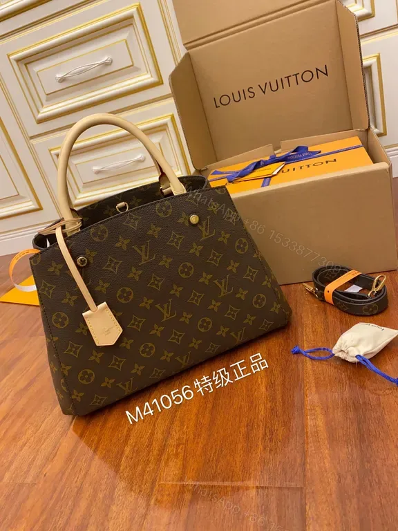 View 1 of Chic Monogram Tote: Luxury, Durable Leather Accents, 15-Inch