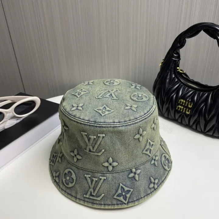 View 1 of Denim LV Monogram Bucket Hat â€“ Luxe, Streetwear Ready