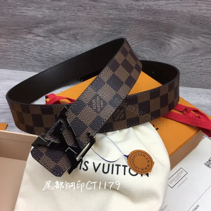 View 1 of Damier Ebony Belt: Premium LV Canvas, Matte Buckle, Adjustable